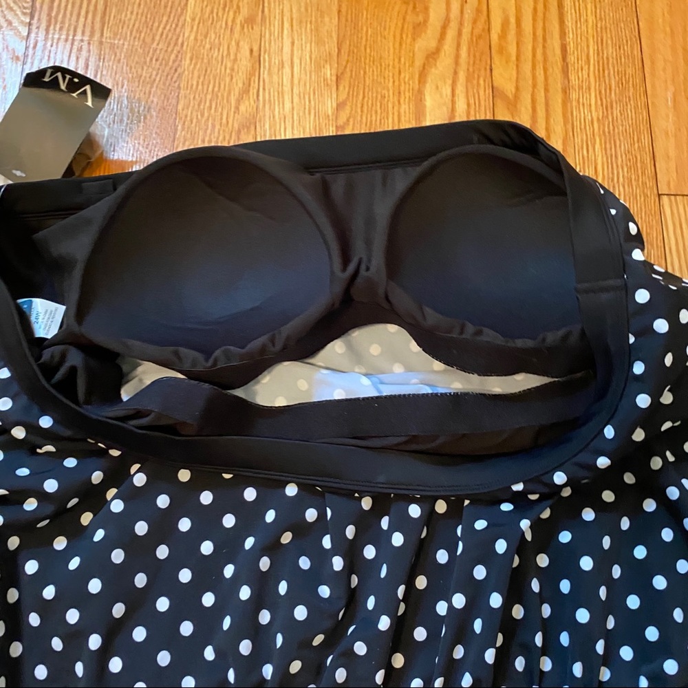 Polka Dot Blouson Strapless Swim Top - Picture 5 of 7